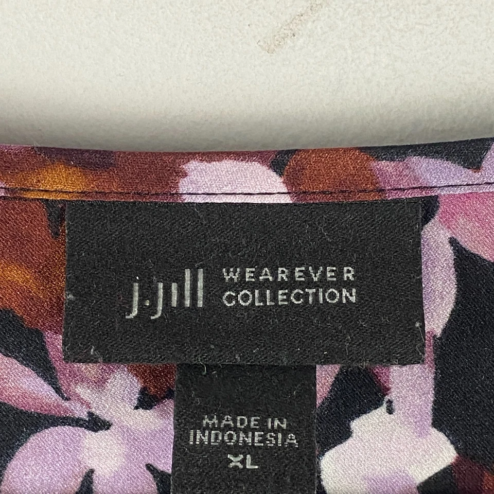 Blusa Camisa Floral Abotonada Colección J.Jill Wearever Talla XL Manga Larga Foto 4 de 4