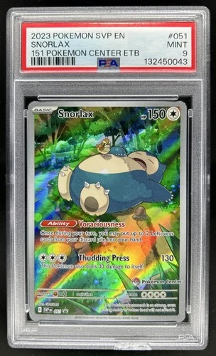 2023-25 Pokemon Center SV Black Star Promos Snorlax VAR #051b PSA 9