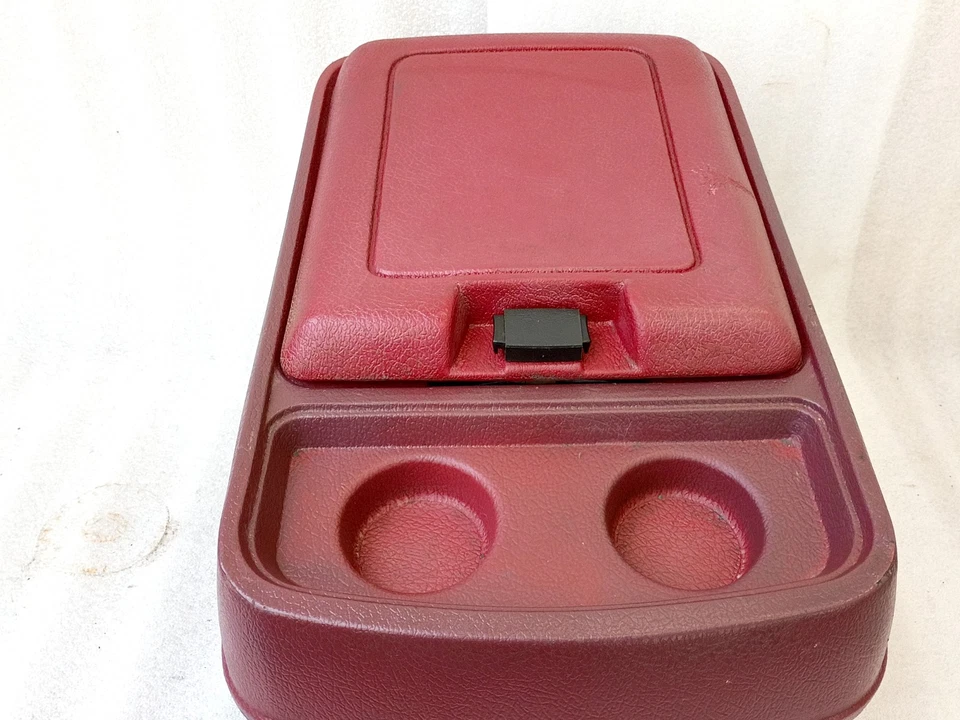 80-91 Red Center Console w/ Cup Holders F150 F250 F350 Bronco OEM - Image 2 of 4