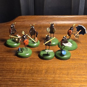 Vintage ERZGEBIRGE Miniature Figures - Lady Bug ladybug Band 1" wood Instruments