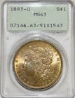 1883 O Morgan Silver Dollar PCGS MS63 Gen 1.2 OGH Toned in Hues of Copper/Gold