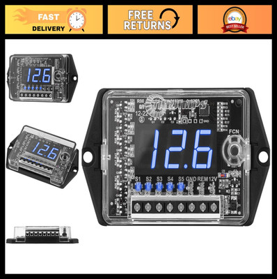 Digital Voltmeter & Sequencer for Car Audio - 5 Outputs, Blue LED Display, Volta