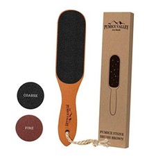 Pumice Stone Foot File - Wooden Pedicure Feet 1 Count Pack of 1 Brown
