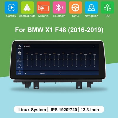 12,3'' Premium Linux Display Wireless CarPlay Android Auto BMW X1 F48 NBT/EVO