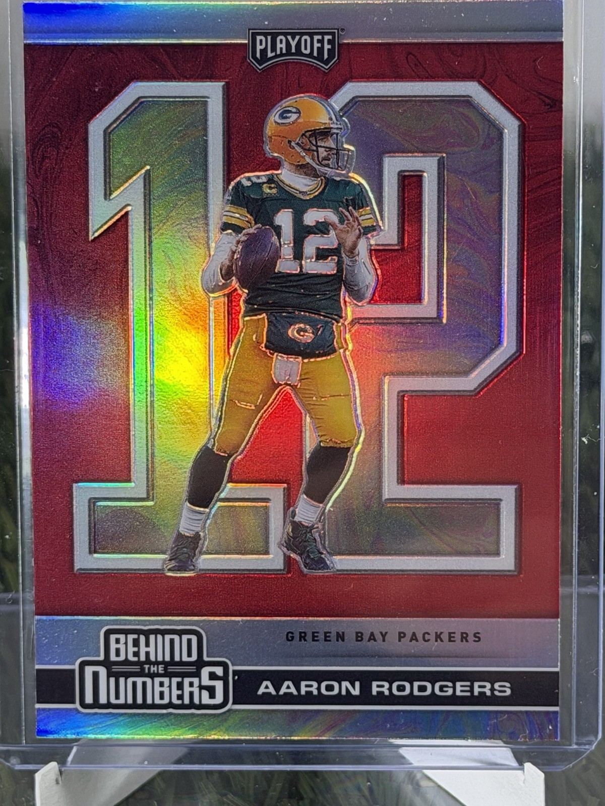 2020 Panini Playoff Behind The Numbers Red Prizm Aaron Rodgers #BTN-18 Packers