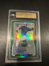 2020 Leaf Metal Draft Bryce Jarvis Auto 1/1 Prismatic Green Rookie Baseball Card. rookie card picture