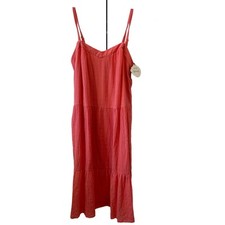 New KNOX ROSE Midi Dress Women Size XXL Guava Jelly Spaghetti Strap Shift Pocket