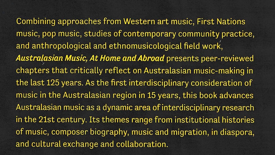 Australasian Music at Home and Abroad edited by Sarah Kirby & John Gabriel NEW - Image 3 of 3