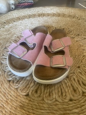 Project Cloud Punk  Womens 6 Chunky Fossil Suede Double Strap Platform Sandals