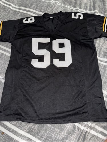 PITTSBURGH STEELERS JACK HAM #59 SIGNED BLACK CUSTOM JERSEY HOF 1988 JSA CERT - Picture 4 of 5