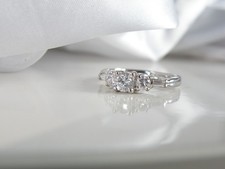 Sterling Silver 925 Cubic Zirconia CZ Dainty Engagement Ring Size 7