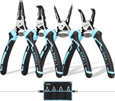 SHALL Snap Ring Pliers Set, 4PCS Heavy Duty 7 " Internal External Circlip Pliers