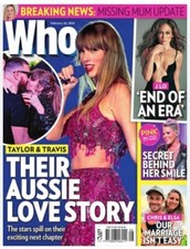 Who Magazine (AUS) Issue February 26, 2024/ TAYLOR SWIFT & TRAVIS AUSSIE LOVE