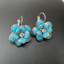 Blue Flower Earrings in Excellent Condition