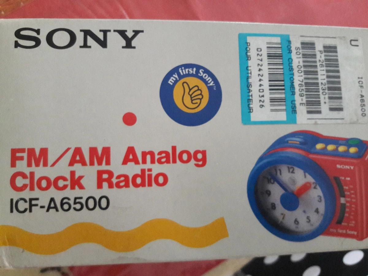 Vintage SONY, My First Sony FM/AM Analog Clock Radio,ICF-A6500
