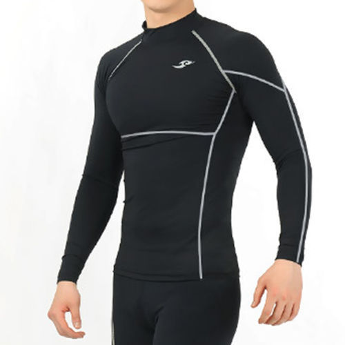 Take Five Mens Skin Tight Compression Layer Running Shirt S~2XL Black 005 image 3