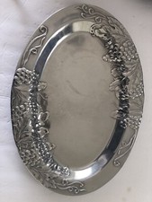 Vintage The Wilton Co. Grape Vine Oval Serving Platter Tray #353764 Made in USA