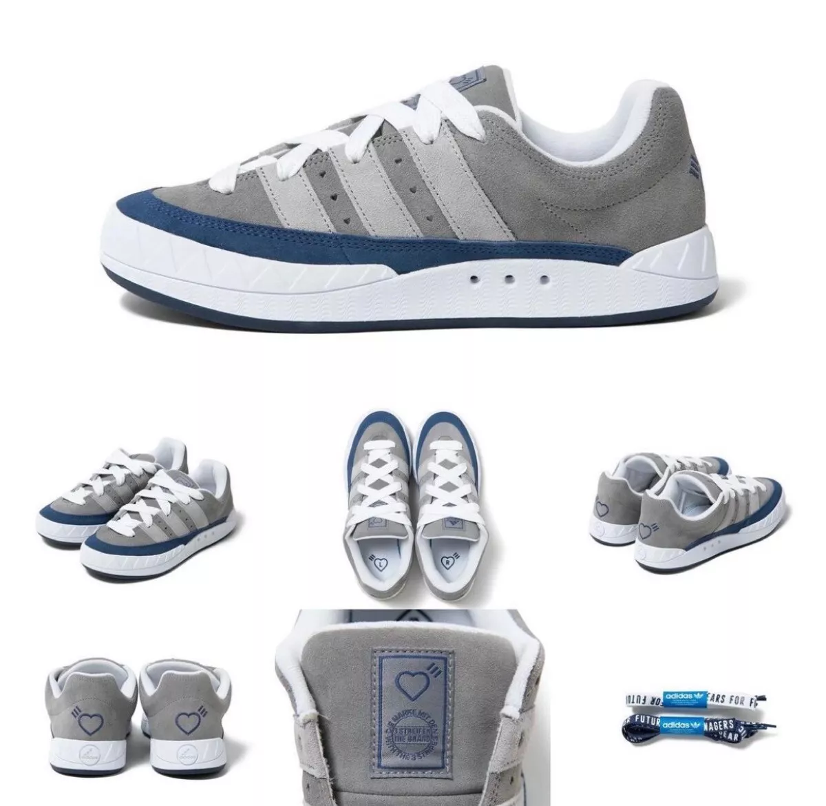 adidas Adimatic Human Made Japan Low Top Skateboard Sneakers Grey Shoes Men Size