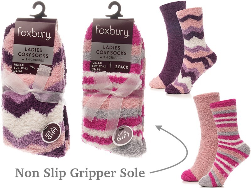 4 Pack Ladies Cosy  Super Soft Socks UK Size 4-8 Assorted