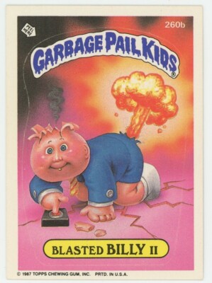 1987 Topps OS7 Garbage Pail Kids 260b BLASTED BILLY II Card PURPLE