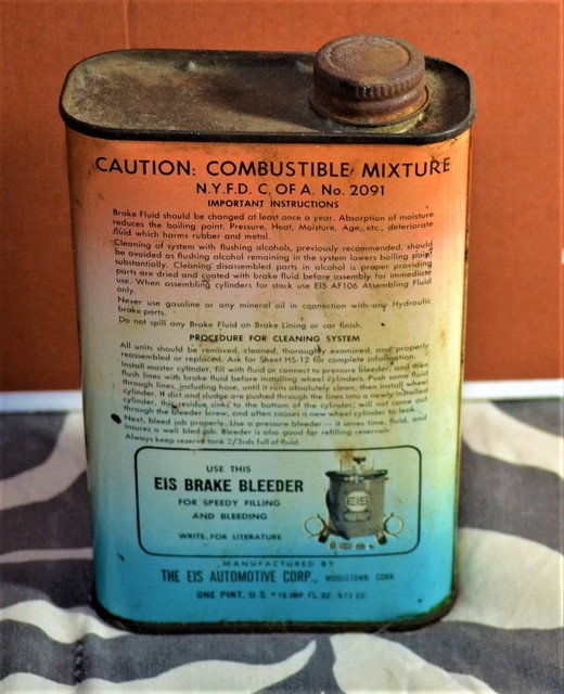 VTG 1930s Super 40 Hydraulic Brake Fluid Can 1 Pint Great Graphics eBay