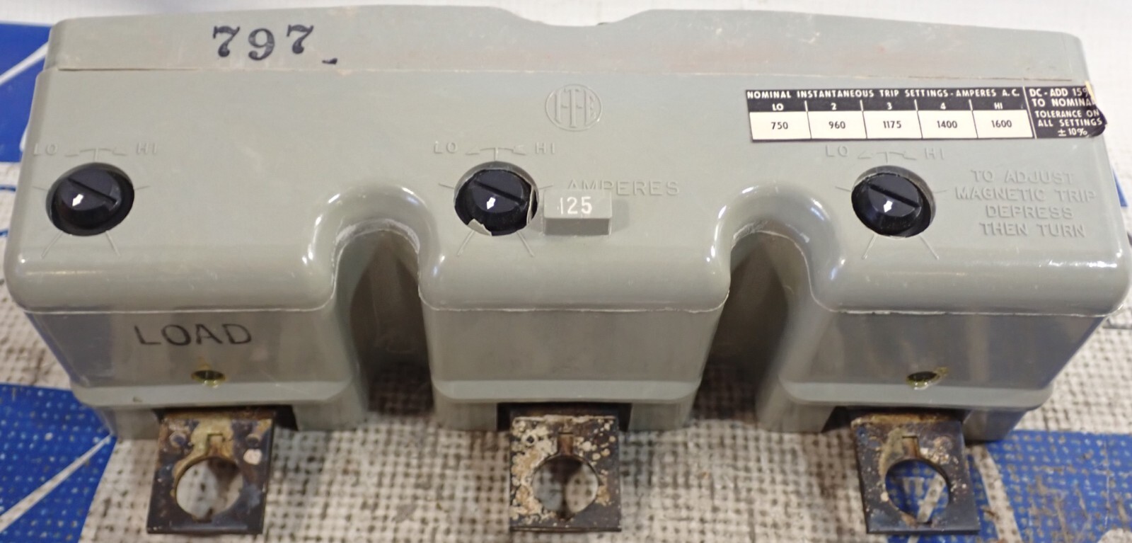 Gould I-T-E Circuit Breaker Trip Unit HJ3W125 400A Frame 3 Pole