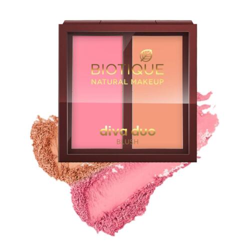 Biotique Natural Makeup Diva Duo Blush, Candy N Coral do makijażu 9g - Zdjęcie 1 z 8