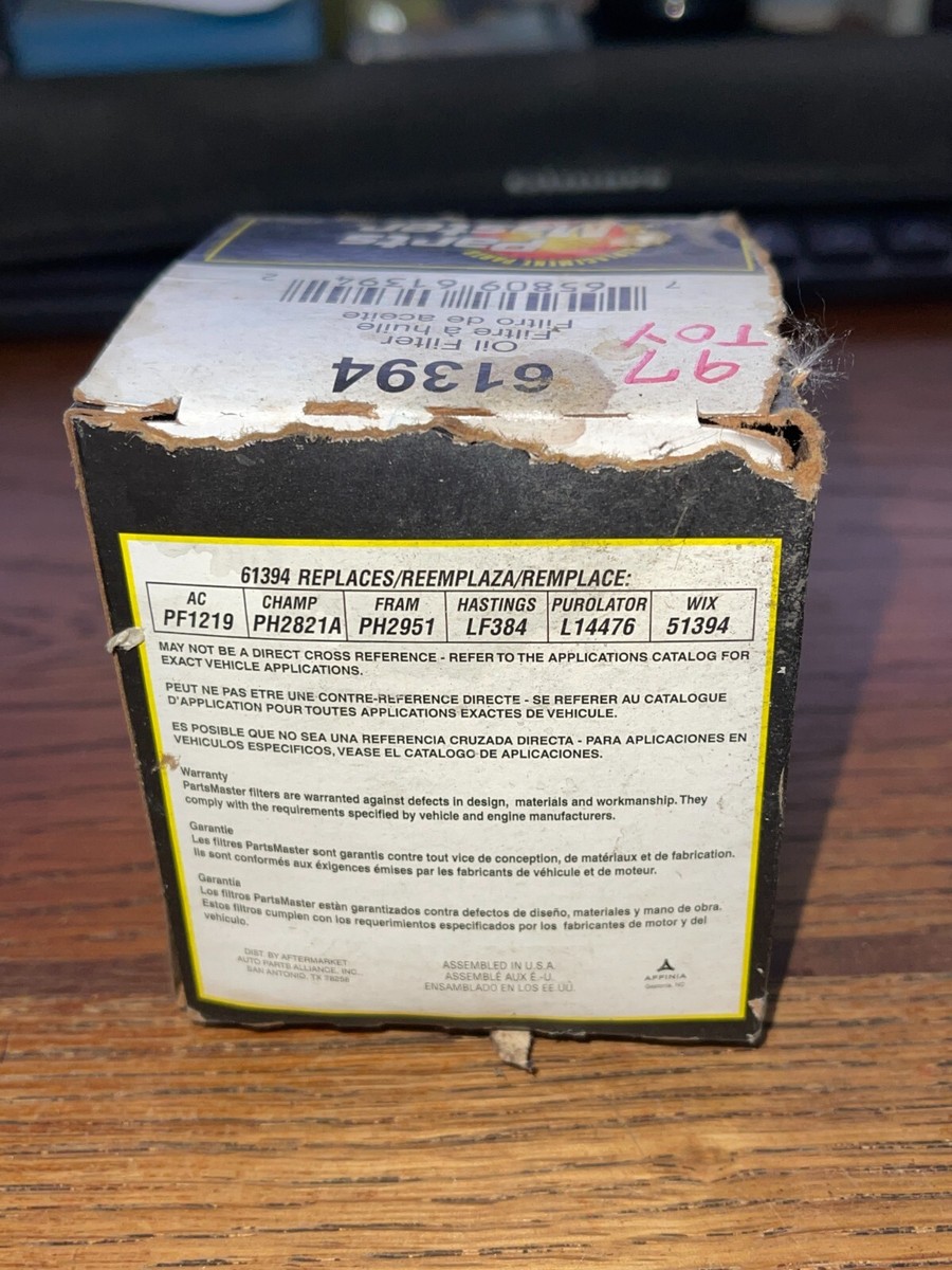 sun^⁠_⁠^ Parts Master/Champion Laboratories 61394 Filters - Engine Oil