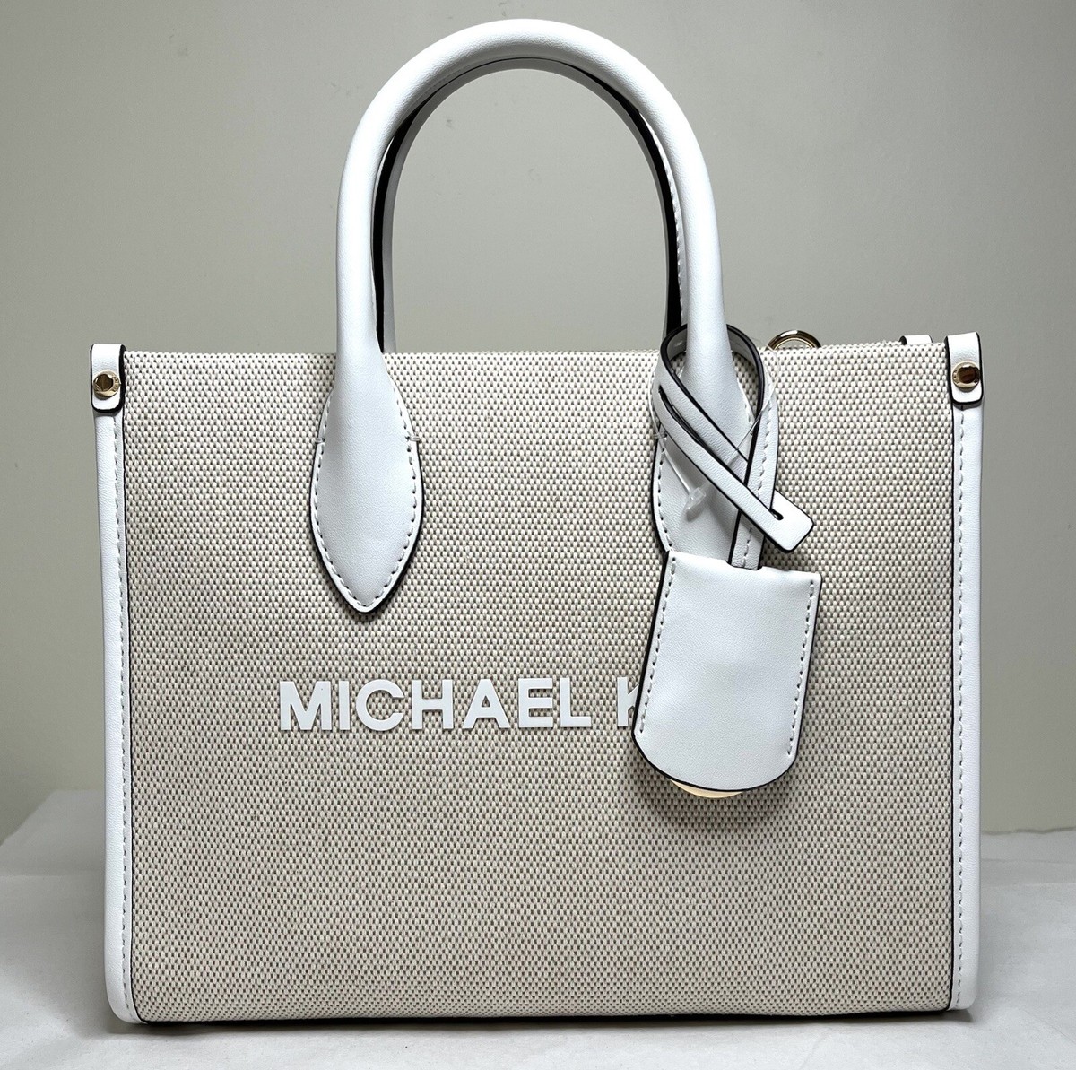 Michael Kors Mirella Small White Multi Canvas Shopper TZ Crossbody