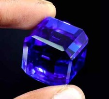30 Ct AAA Natural Kashmiri Blue Sapphire Loose Gemstone CUBE Cut EGL Certified