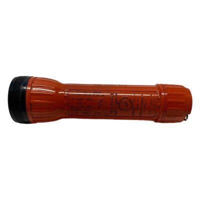 Bright Star #2117 Flashlight 2 D Batteries 8” Orange USA Dist