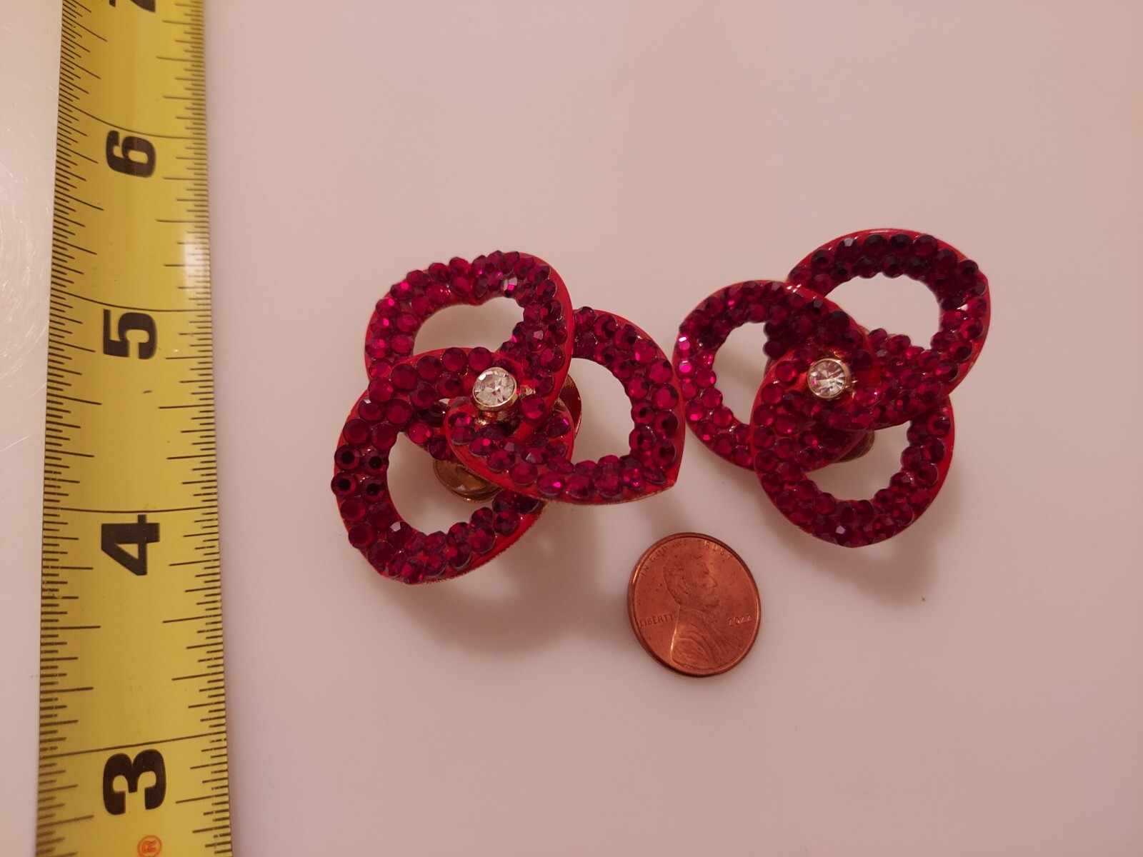 red rhinestone linked intertwined loop statement … - image 9