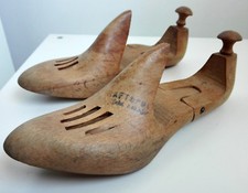 Vintage interwar Romanian wood cobbler shoe forms shoes lasts wooden form mold