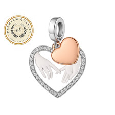 I Love You Heart Charm For Bracelet, Hands Heart Charm