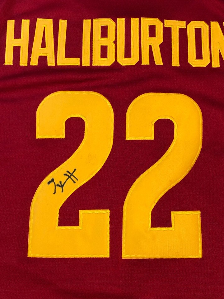 Tyrese Haliburton Signed Autograph RARE Iowa State Cyclones NCAA Jersey