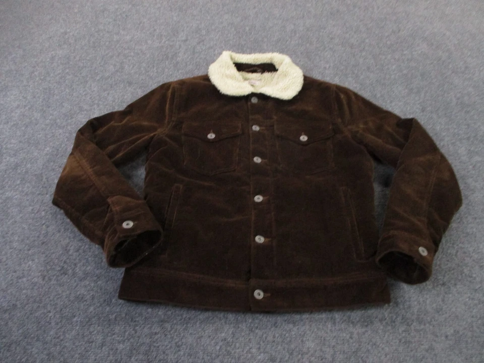 Chaqueta Wallace Barnes Hombres S Marrón Pana Sherpa Forrada Abrigo Pesado Occidental Foto 2 de 4