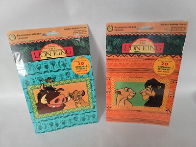 Vtg Disney Lion King Movie Sticker Activity Scene 20 Reusable Jungle Circle Life