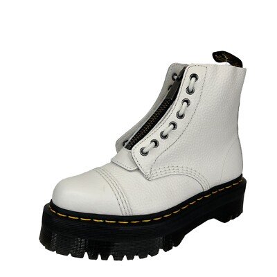 Dr. Martens Sinclair Women s White Milled Nappa Leather Boots Size 7M New