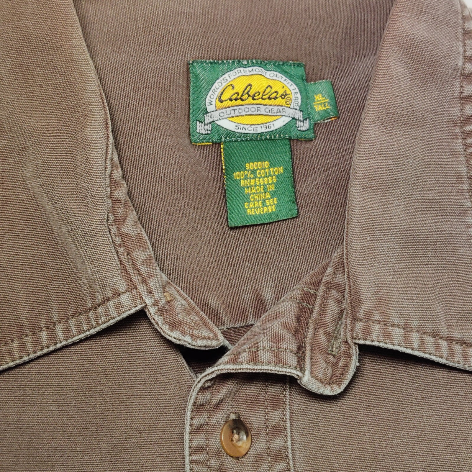 Cabela's Button Down Lined Jacket Men XL Reg RN 56835 Dark Army Green