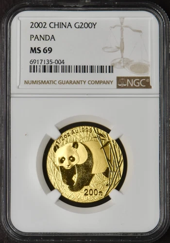 2002 China Gold 200Y Panda - NGC MS69 - ✪COINGIANTS✪