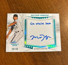 Matthew Thompson 2019 Leaf Trinity Platinum Auto MT1 Smokies White Sox /20