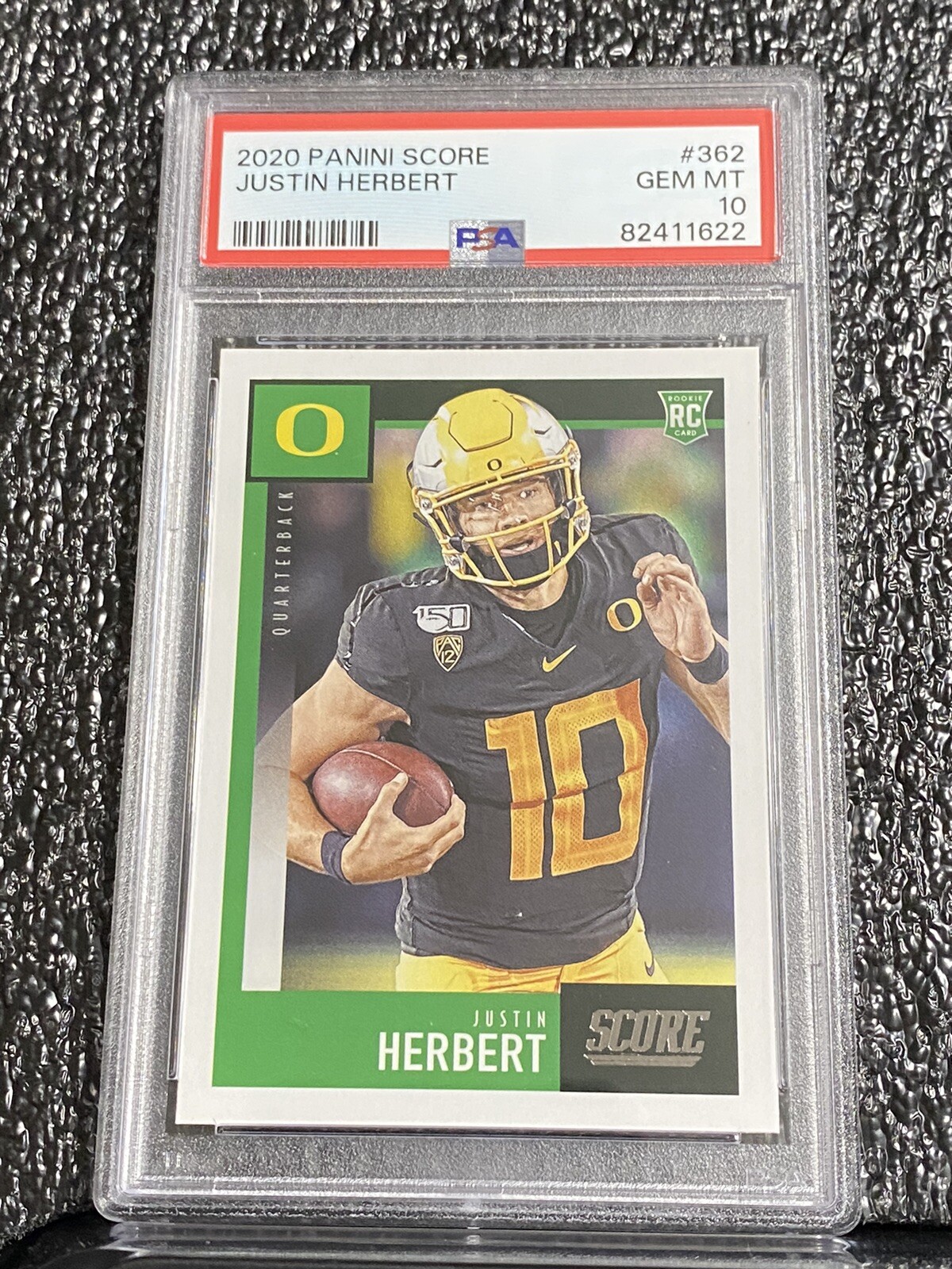 2020 Panini Score Justin Herbert 362 Rookie Card PSA 10