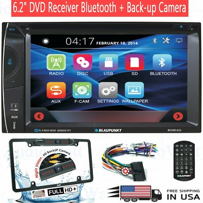 Blaupunkt Car Audio Double Din 6.2'' Touchscreen DVD Bluetooth + Rear Camera XV30