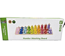 Wooden Number Matching Board Educational Montessori Wood Toy Puzzle Shape Sorter