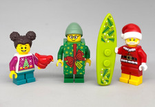 LEGO Lote de 3 Figuras de Navidad BAM 2024 Suéter Ladrillo Verde Disfraz Santa - NUEVO
