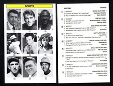 George Allen Jesse Owens Gary Player Ron Yary Vintage Sports Trivia Card A-17