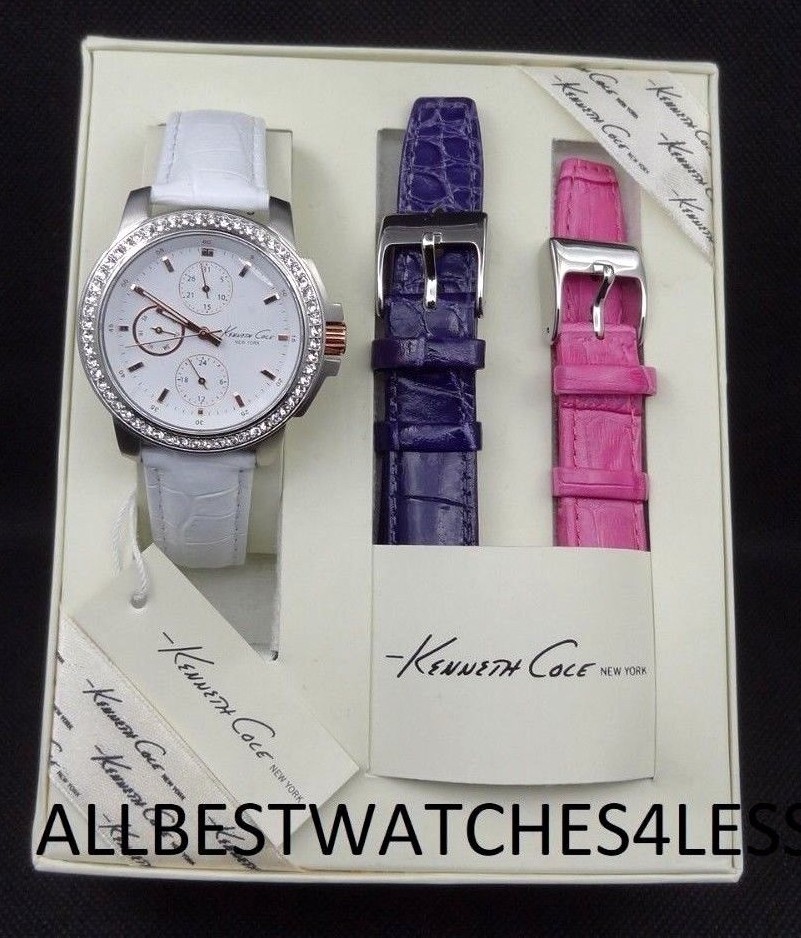 Kenneth Cole KC6068 Crystal 3 Interchangeable Leather Strap  display picture 2