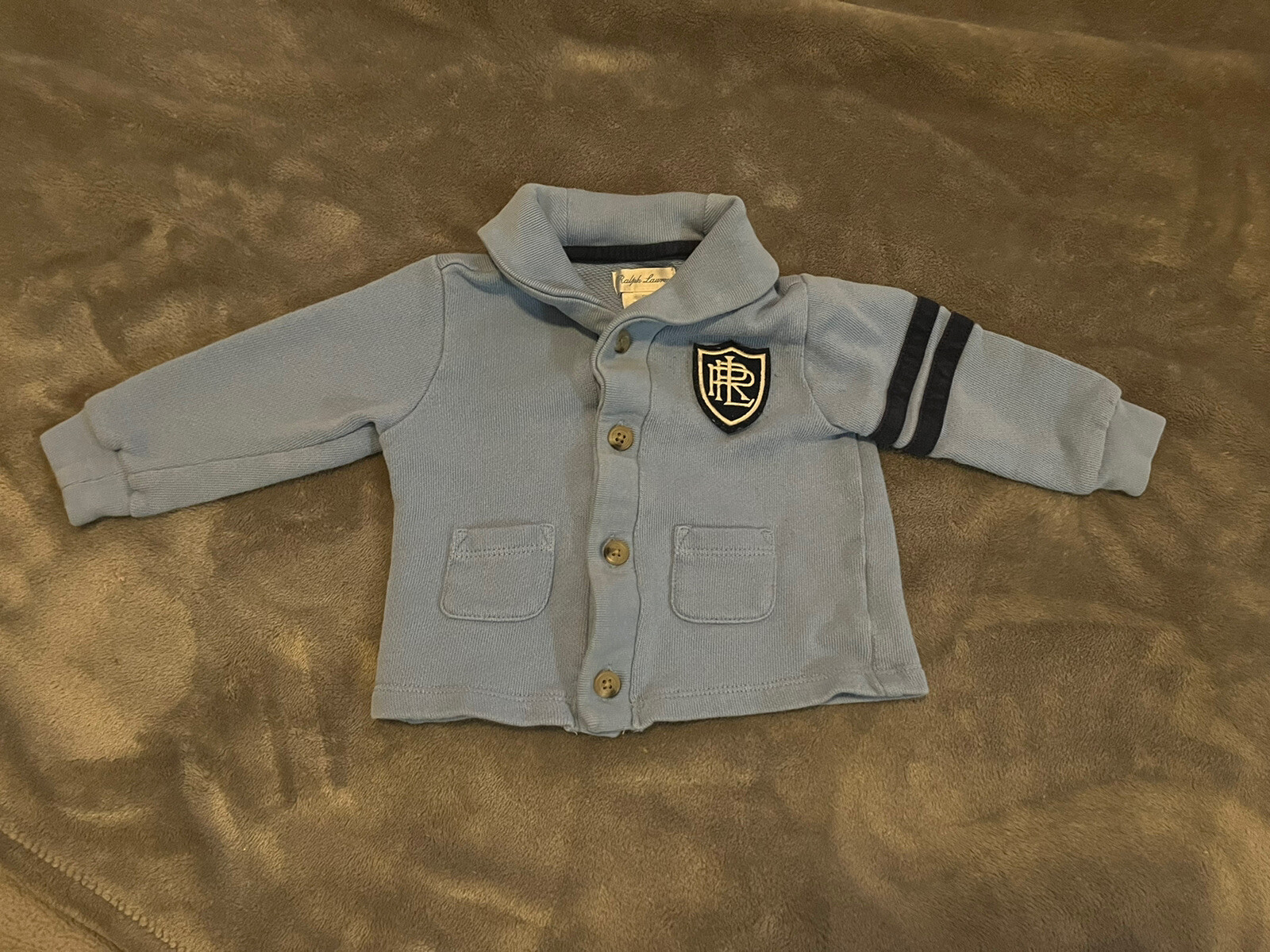 PONY Polo Ralph Lauren bambino bambino cardigan giacca bottoni blu chiaro us intime ottimeioni c 6 ma)