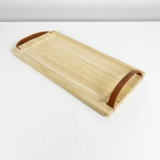 Nespresso Wood Serving Tray With Leather Handles