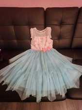 Jonna Michelle, girls dress white, pink and Blue Sequins Tulle Girls Size 6/6x